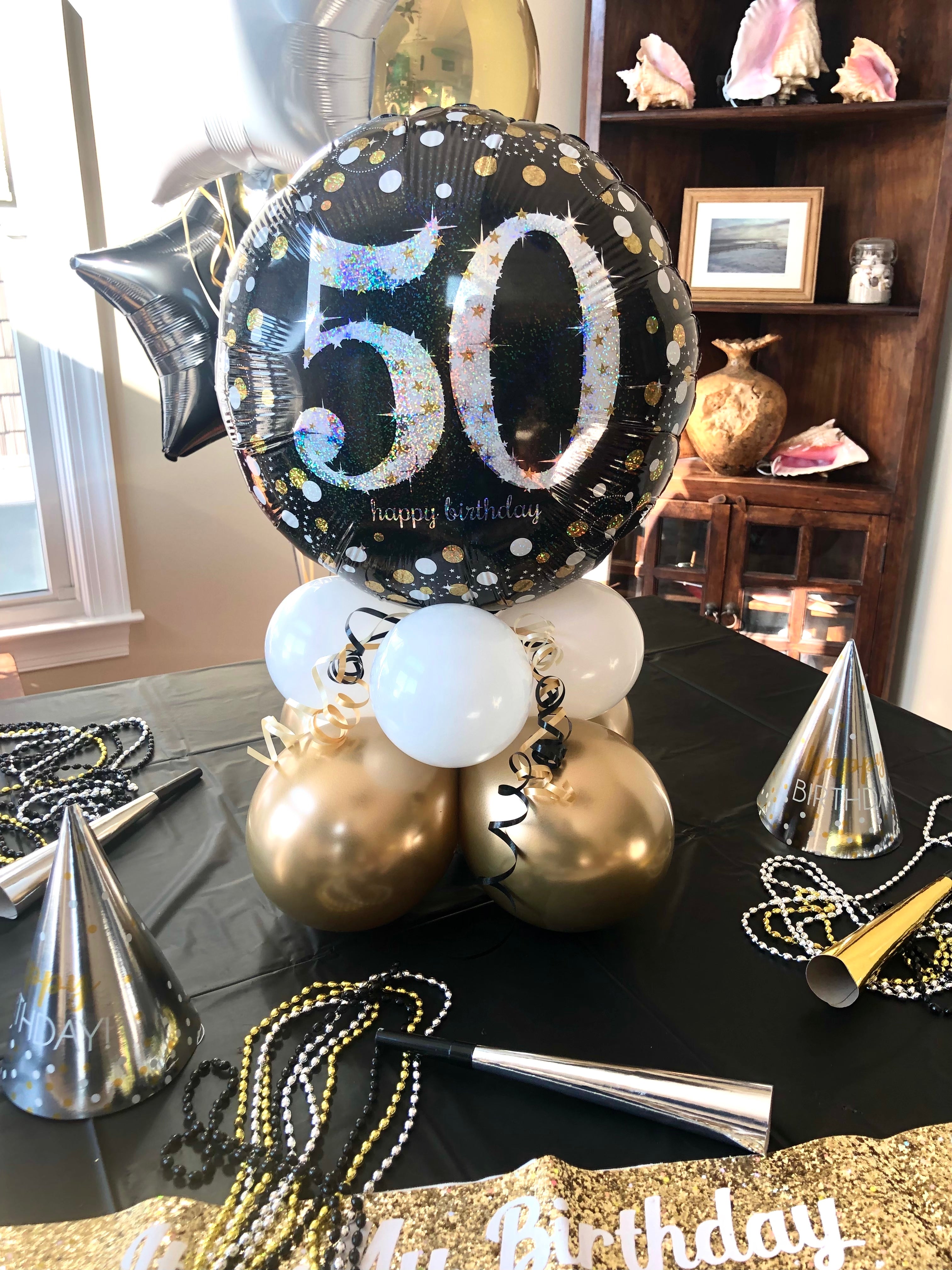 50th Sparkling Birthday Air Filled Centerpiece – Manahawkin Party Fair